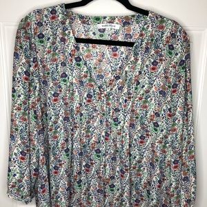 Rose & Olive Flower Print Blouse